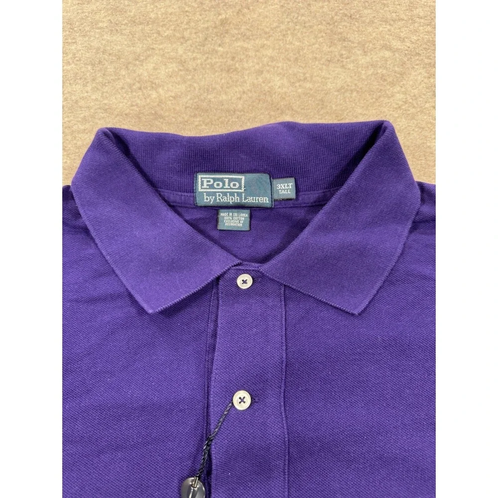 Polo Ralph Lauren Long Sleeve Polo Shirt Mens 3XLT Purple Golf Collared Pullover
